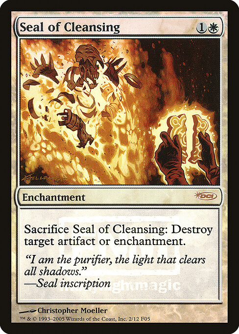 Seal of Cleansing — Friday Night Magic 2005 #2, art by Christopher Moeller