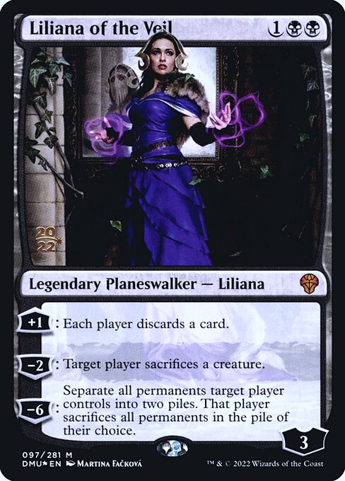 Liliana of the Veil — Dominaria United Promos #97s, art by Martina Fačková