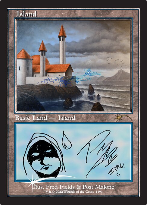Island — Secret Lair Drop #1191, art by Fred Fields & Post Malone