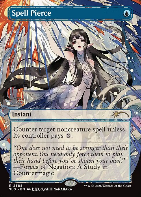 Spell Pierce — Secret Lair Drop #2388, art by Shie Nanahara