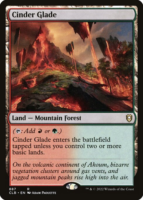 Cinder Glade — Commander Legends: Battle for Baldur's Gate #887, art by Adam Paquette