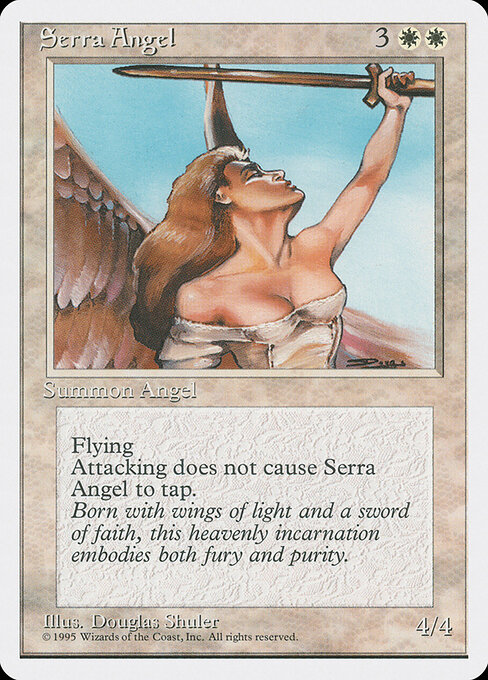 Serra Angel — Fourth Edition #50, art by Douglas Shuler