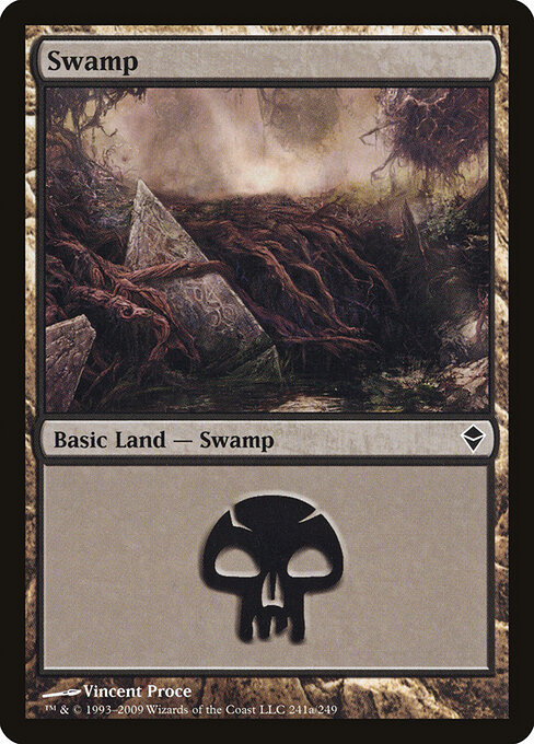 Swamp — Zendikar #241a, art by Vincent Proce