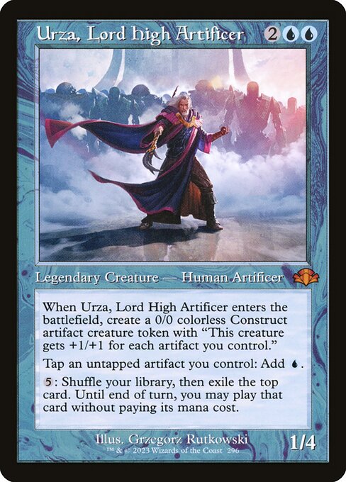 Urza, Lord High Artificer — Dominaria Remastered #296, art by Grzegorz Rutkowski