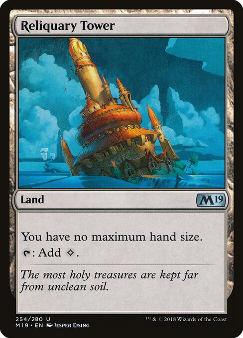 Reliquary Tower — Core Set 2019 #254, art by Jesper Ejsing