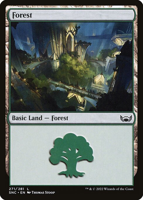 Forest — Streets of New Capenna #271, art by Thomas Stoop