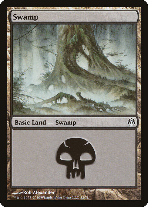 Swamp — Duel Decks: Phyrexia vs. the Coalition #32, art by Rob Alexander