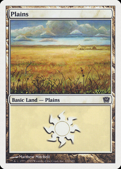 Plains — Ninth Edition #332, art by Matthew Mitchell