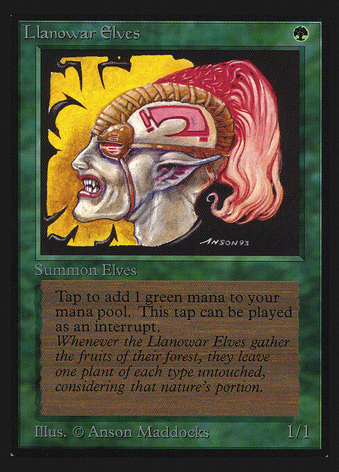 Llanowar Elves — Intl. Collectors' Edition #211, art by Anson Maddocks