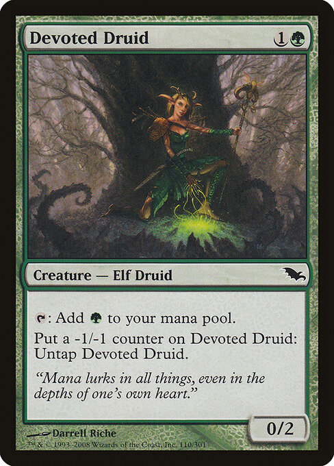 Devoted Druid — Shadowmoor #110, art by Darrell Riche