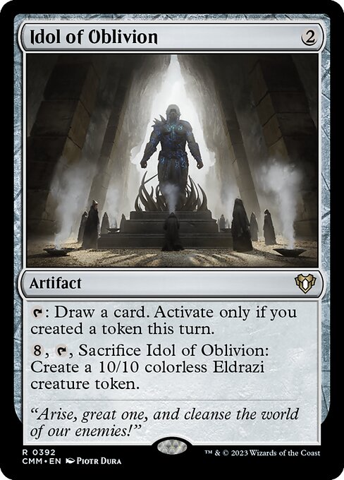 Idol of Oblivion — Commander Masters #392, art by Piotr Dura