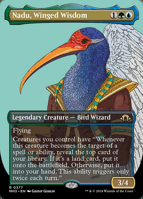 Nadu, Winged Wisdom — Modern Horizons 3 #377, art by Gossip Goblin