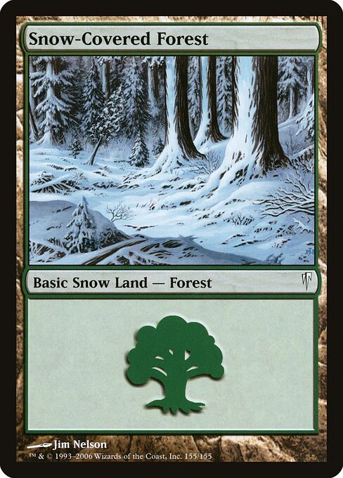 Snow-Covered Forest — Coldsnap #155, art by Jim Nelson