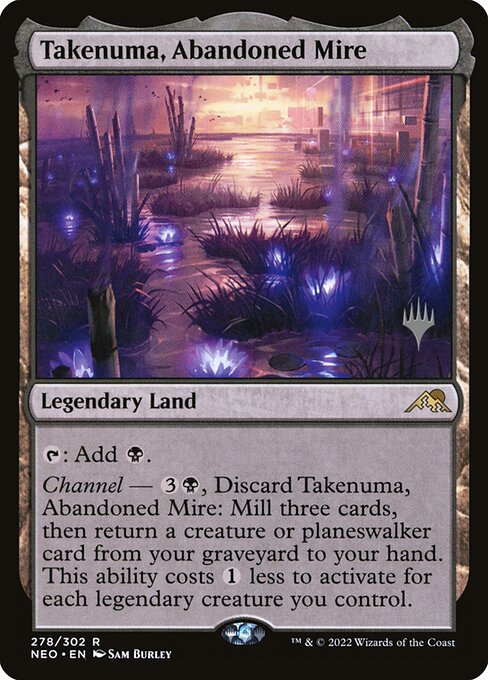Takenuma, Abandoned Mire — Kamigawa: Neon Dynasty Promos #278p, art by Sam Burley