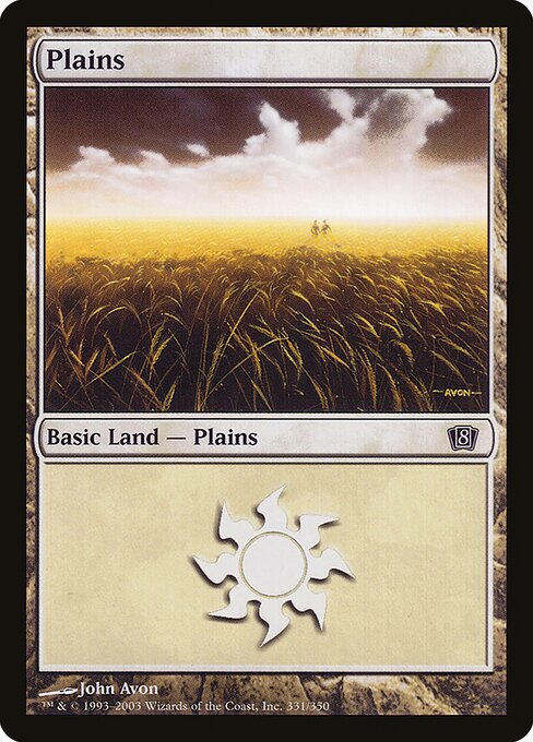 Plains — Eighth Edition #331★, art by John Avon