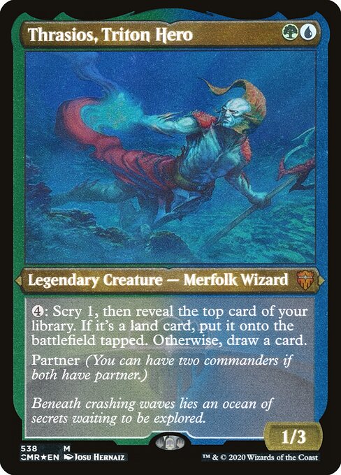 Thrasios, Triton Hero — Commander Legends #538, art by Josu Hernaiz