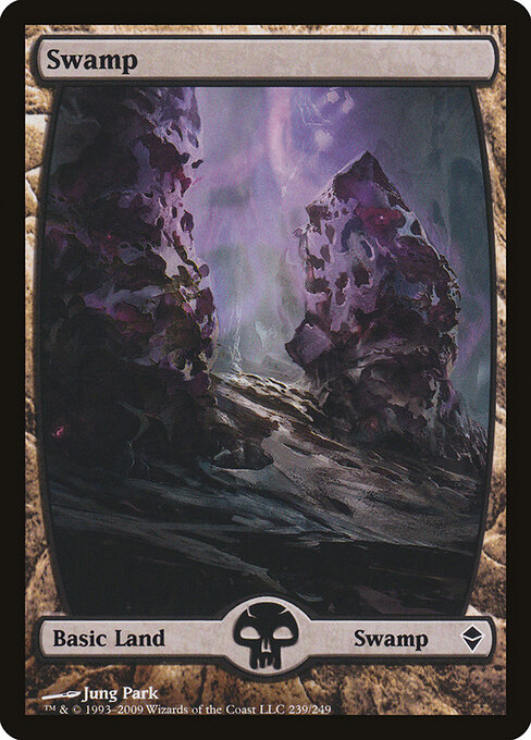 Swamp — Zendikar #239, art by Jung Park