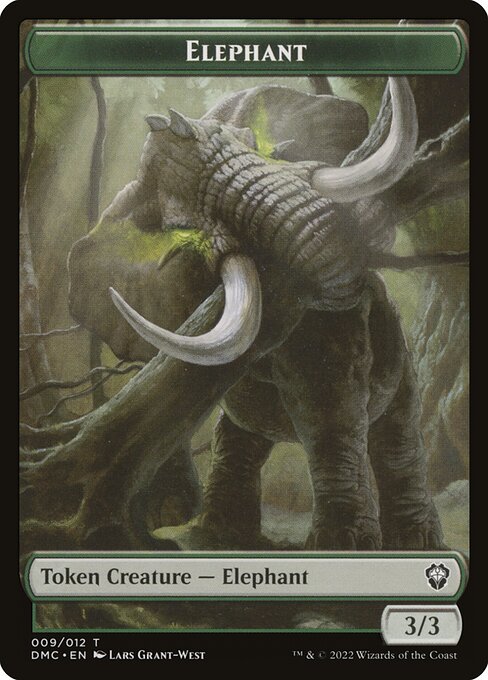 Elephant — Dominaria United Commander Tokens #9, art by Lars Grant-West