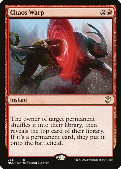 Chaos Warp — New Capenna Commander #266, art by Trevor Claxton