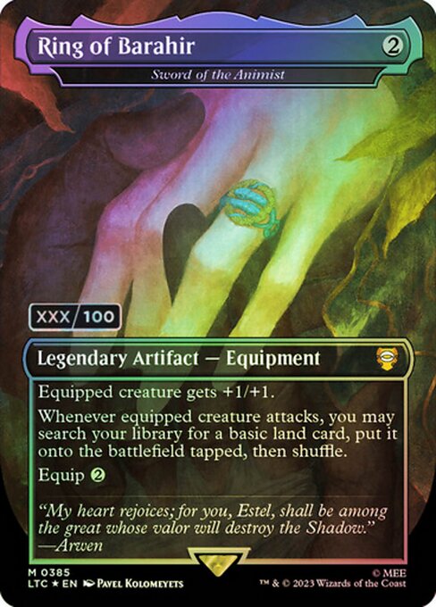 Sword of the Animist — Ring of Barahir — Tales of Middle-earth Commander #385z, art by Pavel Kolomeyets