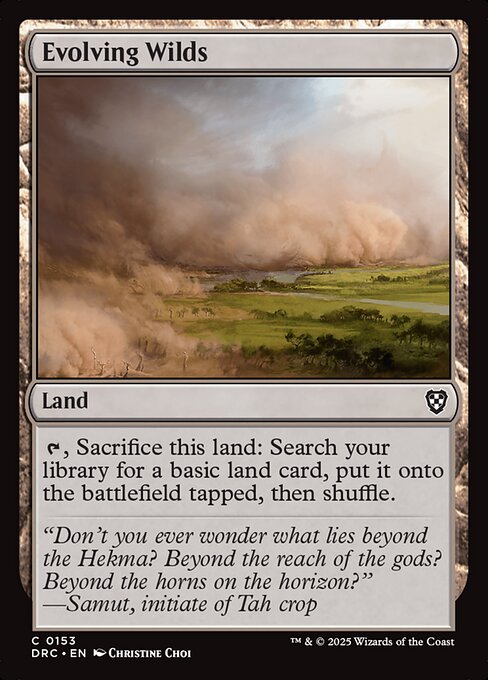 Evolving Wilds — Aetherdrift Commander #153, art by Christine Choi
