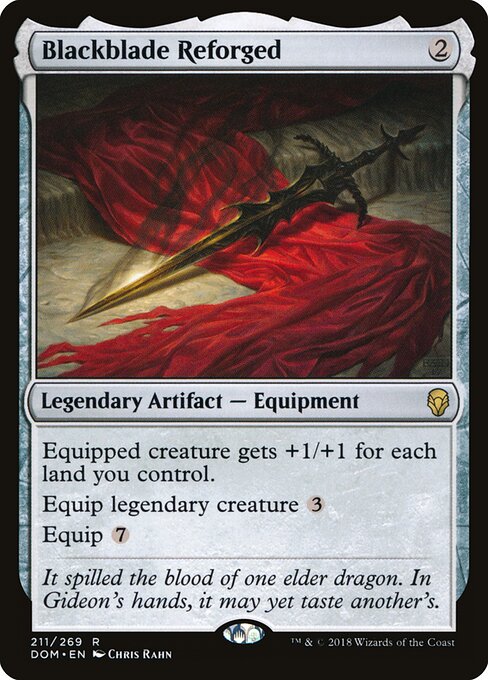 Blackblade Reforged — Dominaria #211, art by Chris Rahn