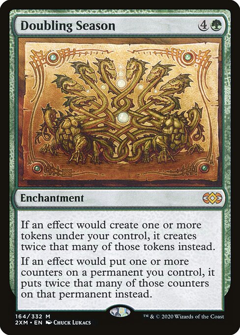 Doubling Season — Double Masters #164, art by Chuck Lukacs