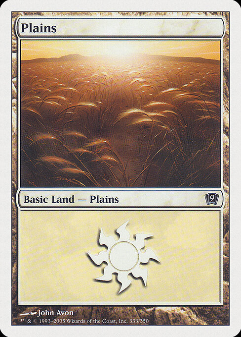 Plains — Ninth Edition #333, art by John Avon
