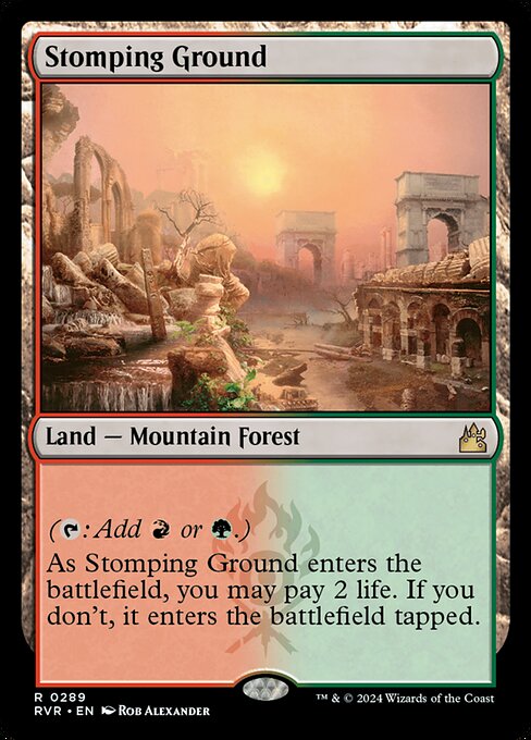 Stomping Ground — Ravnica Remastered #289, art by Rob Alexander