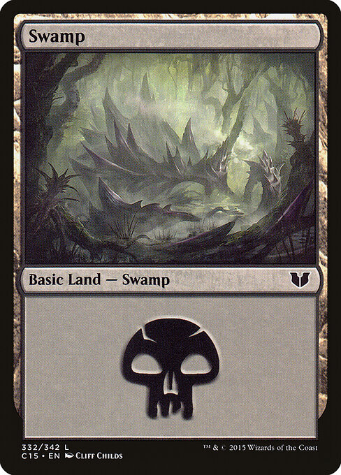 Swamp — Commander 2015 #332, art by Cliff Childs