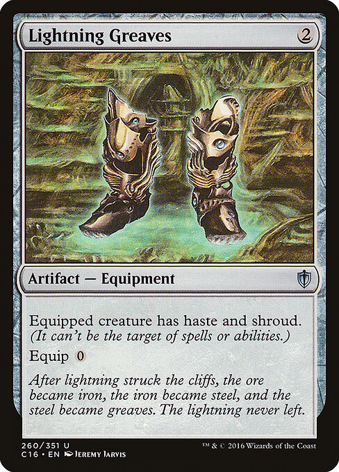 Lightning Greaves — Commander 2016 #260, art by Jeremy Jarvis