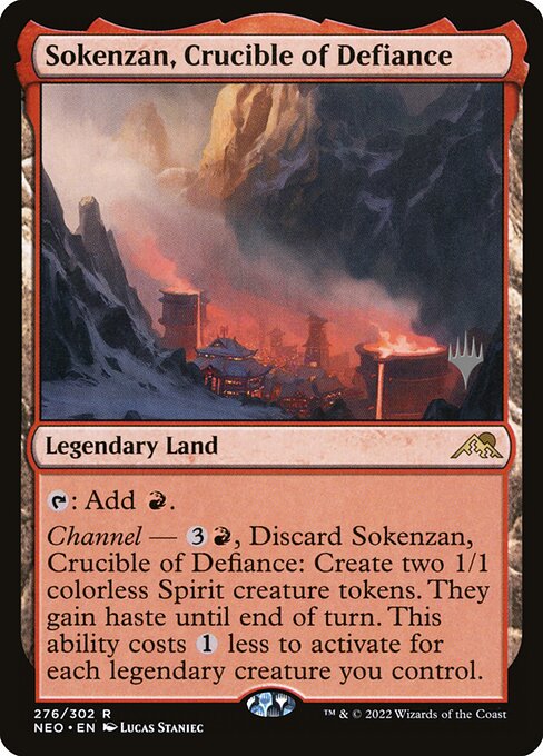 Sokenzan, Crucible of Defiance — Kamigawa: Neon Dynasty Promos #276p, art by Lucas Staniec