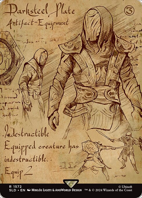 Darksteel Plate — Secret Lair Drop #1572, art by Miklós Ligeti & AndWorld Design
