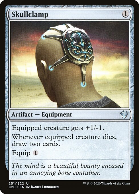 Skullclamp — Commander 2020 #251, art by Daniel Ljunggren