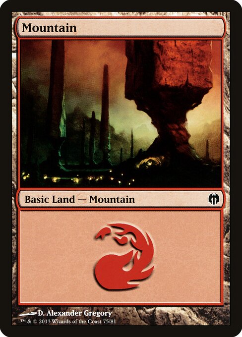 Mountain — Duel Decks: Heroes vs. Monsters #75, art by D. Alexander Gregory