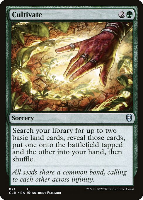 Cultivate — Commander Legends: Battle for Baldur's Gate #821, art by Anthony Palumbo