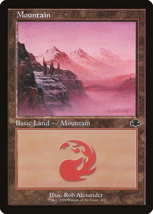 Mountain — Dominaria Remastered #408, art by Rob Alexander