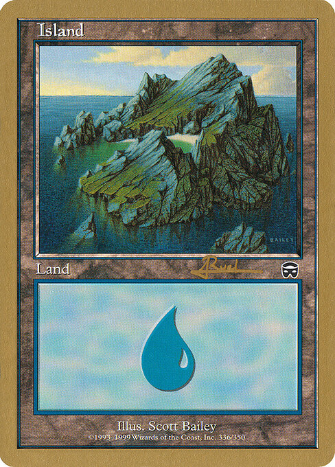 Island — World Championship Decks 2001 #ar336a, art by Scott Bailey
