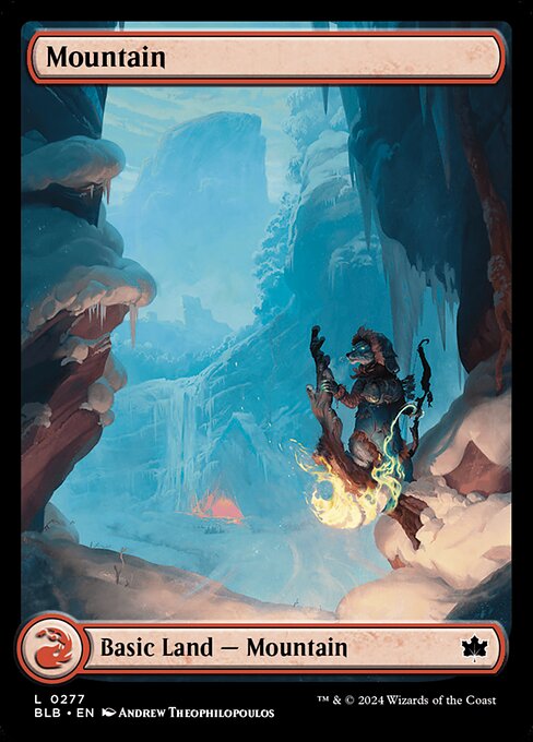 Mountain — Bloomburrow #277, art by Andrew Theophilopoulos