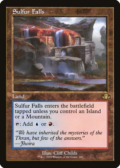 Sulfur Falls — Dominaria Remastered #400, art by Cliff Childs