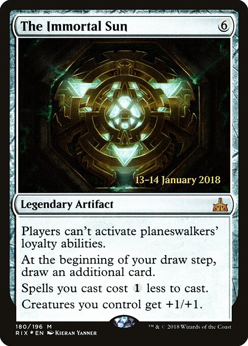 The Immortal Sun — Rivals of Ixalan Promos #180s, art by Kieran Yanner