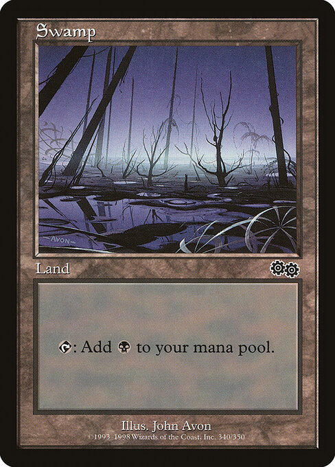 Swamp — Urza's Saga #340, art by John Avon