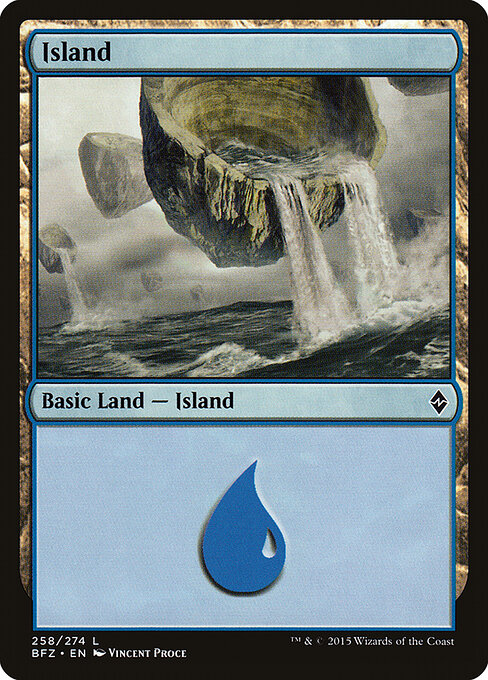 Island — Battle for Zendikar #258a, art by Vincent Proce