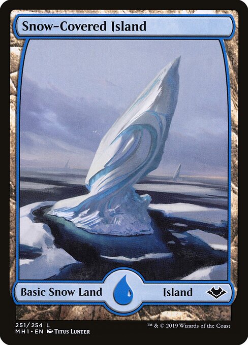 Snow-Covered Island — Modern Horizons #251, art by Titus Lunter