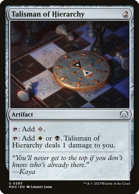 Talisman of Hierarchy — March of the Machine Commander #385, art by Lindsey Look