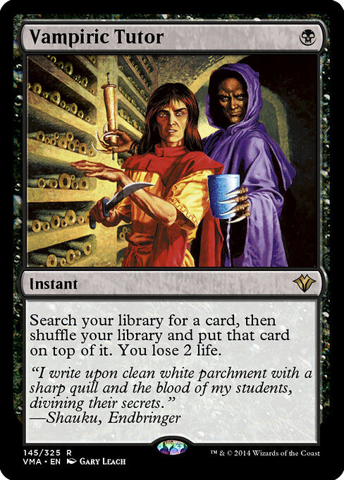Vampiric Tutor — Vintage Masters #145, art by Gary Leach