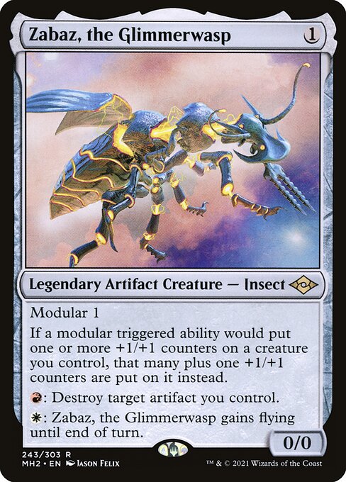 Zabaz, the Glimmerwasp — Modern Horizons 2 #243, art by Jason Felix