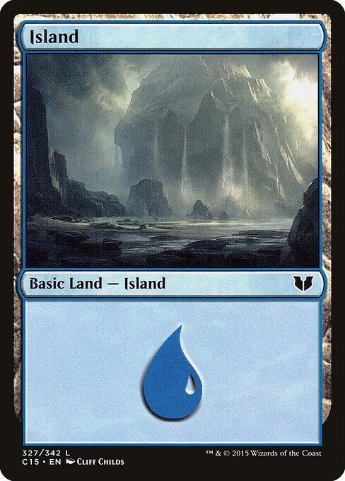 Island — Commander 2015 #327, art by Cliff Childs