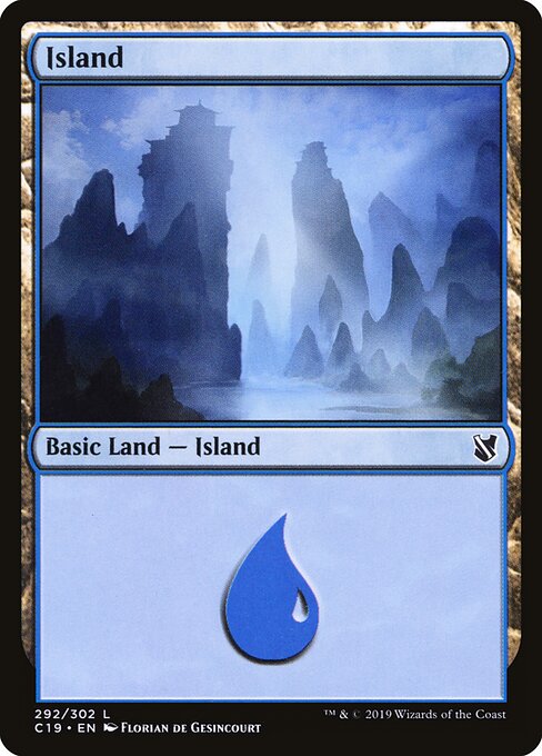 Island — Commander 2019 #292, art by Florian de Gesincourt
