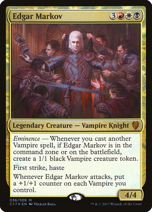 Edgar Markov — Commander 2017 #36, art by Volkan Baǵa